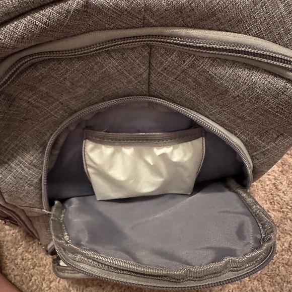 CoolBELL Backpack Diaper Bag Gray  Many Pockets Insulated Padded 16" Never Used - Picture 10 of 10